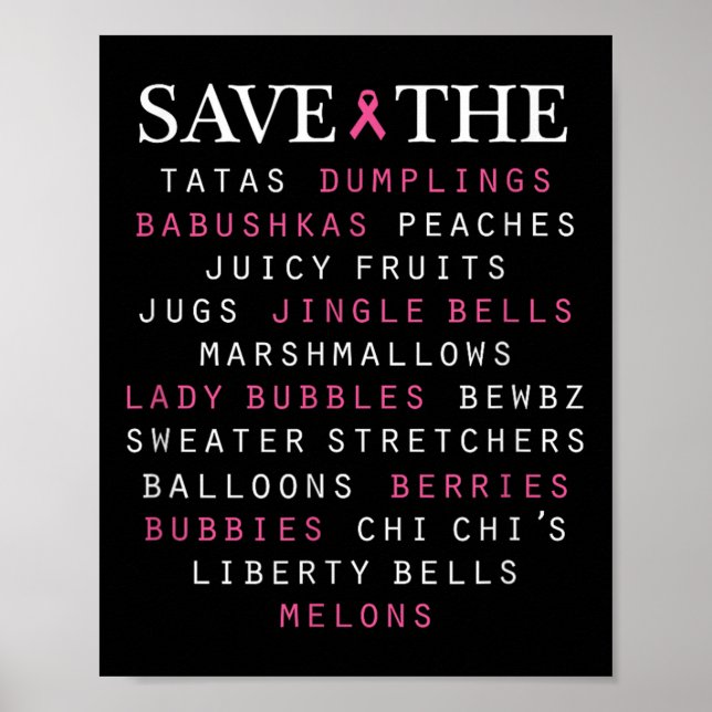 Breast Cancer Awareness Slang Terms  Poster (Front)