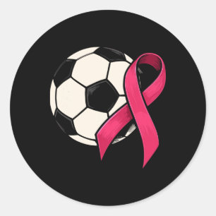 Breast Cancer Awareness Soccer Byll Pink Ribbon  Classic Round Sticker