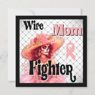 Breast Cancer Awareness Sugar Skull  Holiday Card