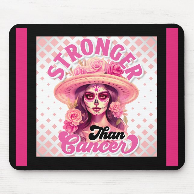 Breast Cancer Awareness Sugar Skull Mouse Pad (Front)