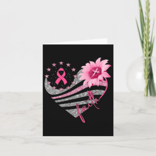 Breast Cancer Awareness Sun Flower Faith Bling Bli Card