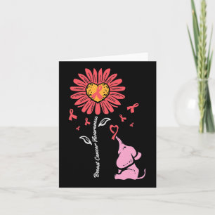 Breast Cancer Awareness Sunflower Elephant Girl Ki Card