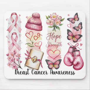 BREAST CANCER AWARENESS SUPPORT BRUSH STROKES MOUSE PAD