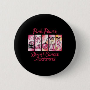 Breast Cancer Awareness Support Design October  6 Cm Round Badge