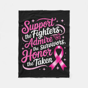 Breast Cancer Awareness Support Fighters Admire Fleece Blanket