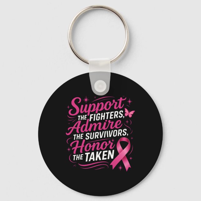 Breast Cancer Awareness Support Fighters Admire Su Key Ring (Front)