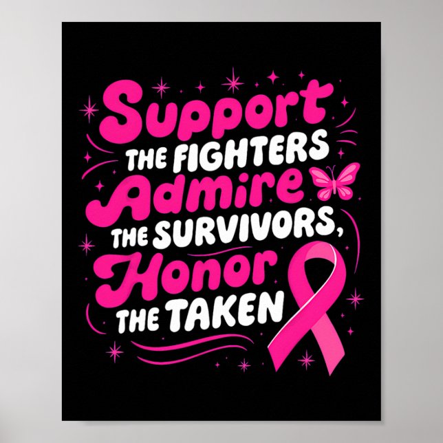 Breast Cancer Awareness Support Fighters Admire Su Poster (Front)