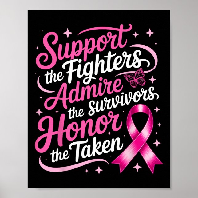 Breast Cancer Awareness Support Fighters Admire Su Poster (Front)