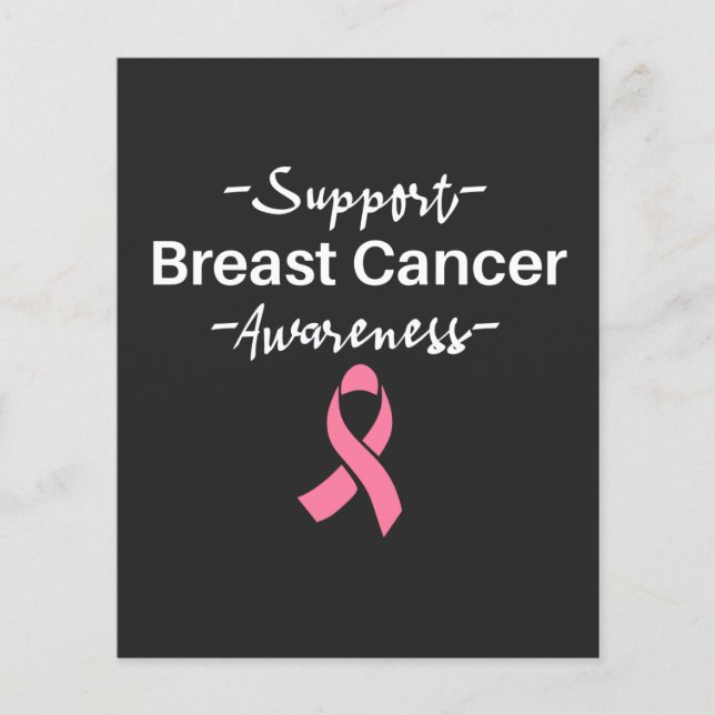 Breast Cancer Awareness Support Pink Ribbon Flyer (Front)