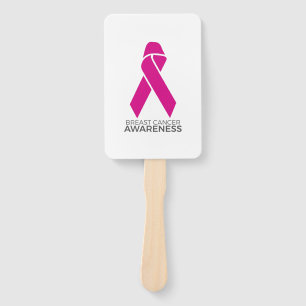Breast Cancer Awareness Support Pink Ribbon Hand Fan