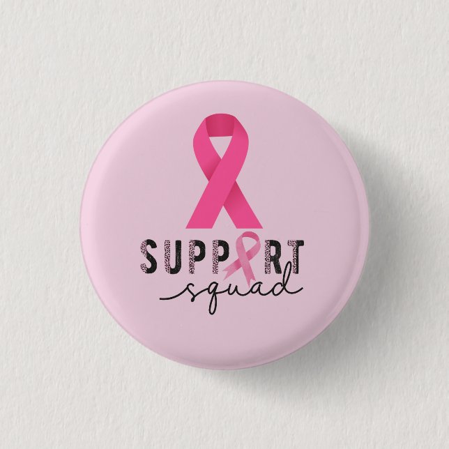 Breast Cancer Awareness Support Squad 3 Cm Round Badge (Front)