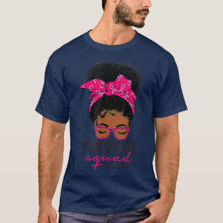 Breast Cancer Awareness Support Squad Black Women  T-Shirt