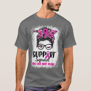 Breast Cancer Awareness Support Squad Messy Bun Pi T-Shirt