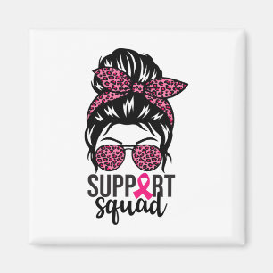 Breast Cancer Awareness Support-squad Messy Bun Wa Magnet