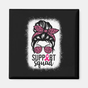 Breast Cancer Awareness Support-squad Messy Bun Wa Magnet