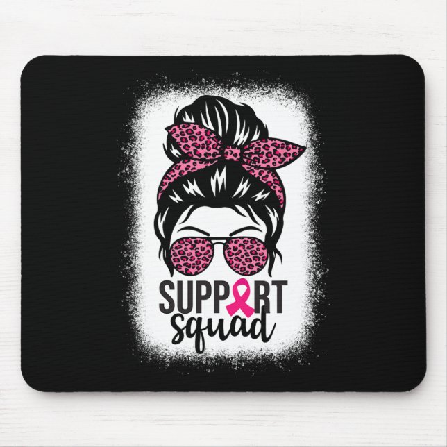 Breast Cancer Awareness Support-squad Messy Bun Wa Mouse Pad (Front)
