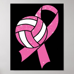 Breast Cancer Awareness Survivor Fighter Volleyll Poster