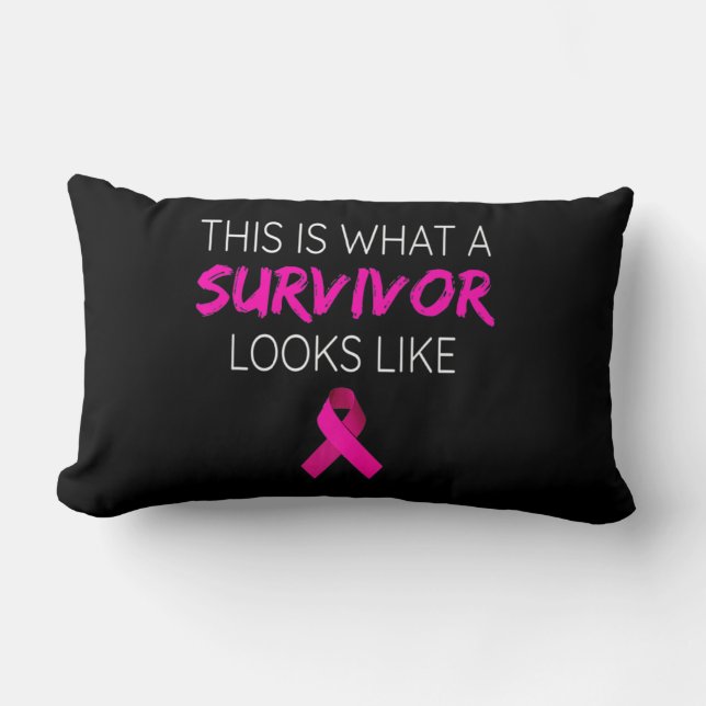 Breast Cancer Awareness Survivor-Pink Ribbon Gifts Lumbar Cushion (Front)