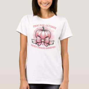 Breast Cancer Awareness T-Shirt Pink Coquette Bow