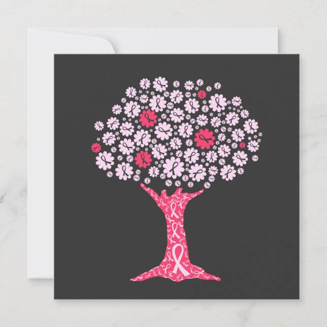 Breast Cancer Awareness Tree Holiday Card (Front)