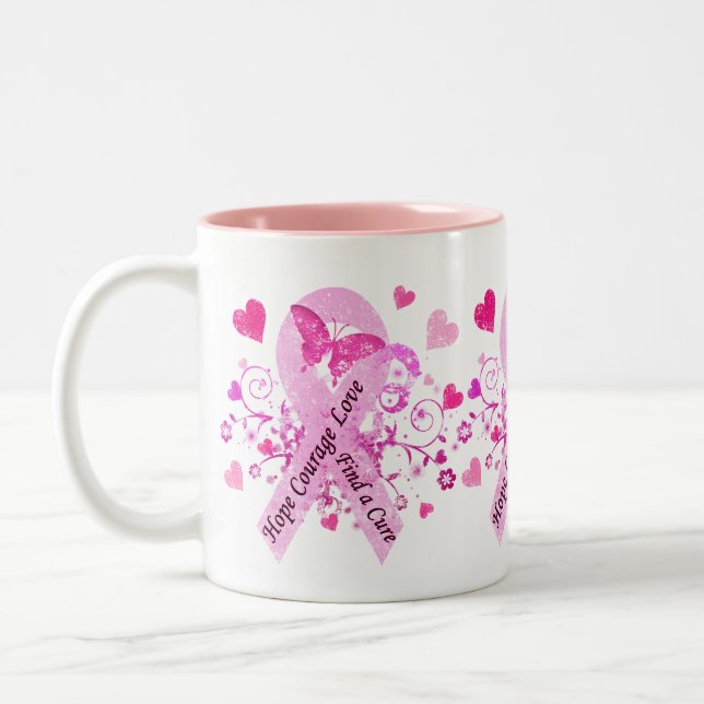 Breast Cancer Awareness Two-Tone Coffee Mug (Left)