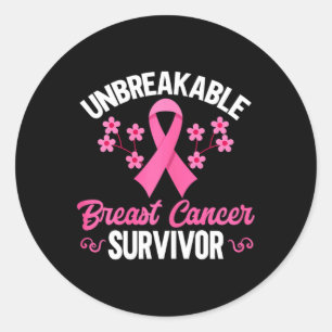 Breast cancer Awareness Unbreakable Breast Cancer  Classic Round Sticker