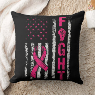 Breast Cancer Awareness USA Flag Cushion