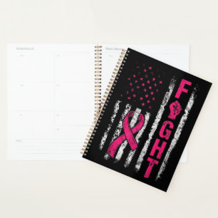 Breast Cancer Awareness USA Flag Planner