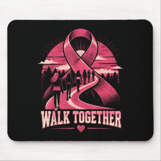 Breast Cancer Awareness Walk Together Pink Ribbon Mouse Pad