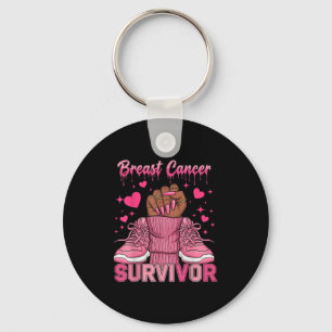 Breast Cancer Awareness Warrior Black Women Melani Key Ring