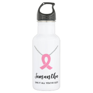 Breast Cancer Awareness Water Bottle, Custom 18 oz 532 Ml Water Bottle