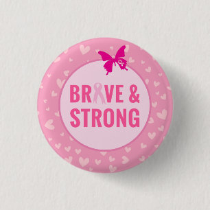 Breast Cancer Awareness with Pink Ribbon 3 Cm Round Badge