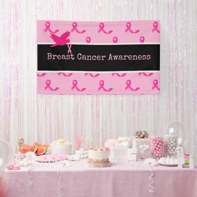 Breast Cancer Awareness with Pink Ribbon   Banner (Party)