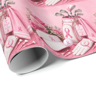 Breast Cancer Awareness with Pink ribbon Wrapping Paper