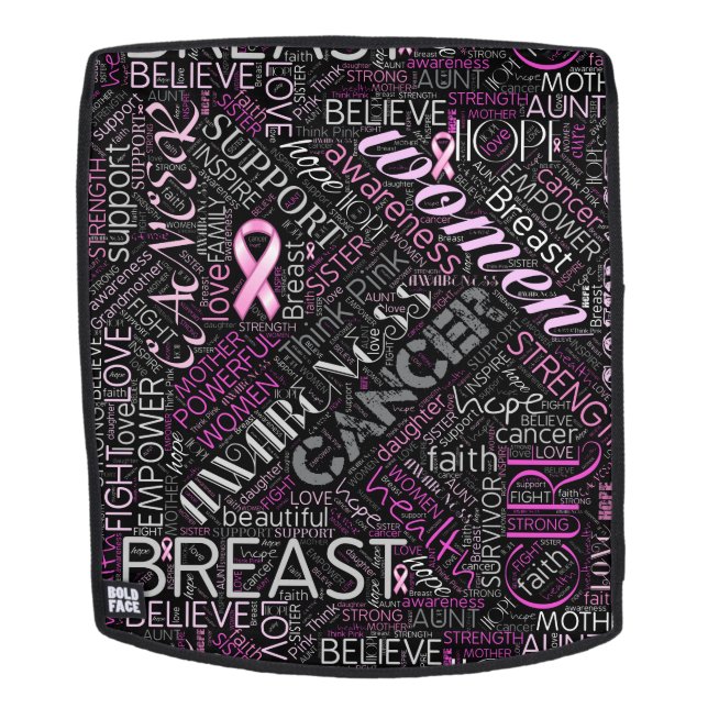 Breast Cancer Awareness Word Cloud ID261 Backpack (Removable Face)