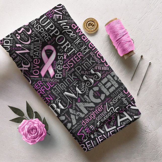 Breast Cancer Awareness Word Cloud ID261 Fabric (Creator Uploaded)