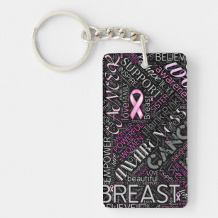Breast Cancer Awareness Word Cloud ID261 Key Ring