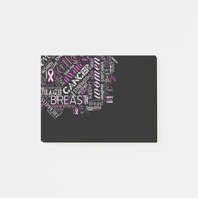 Breast Cancer Awareness Word Cloud ID261 Post-it Notes (Front)