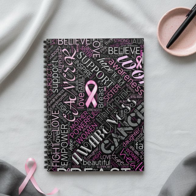 Breast Cancer Awareness Word Cloud ID261 Spiral Notebook (Creator Uploaded)