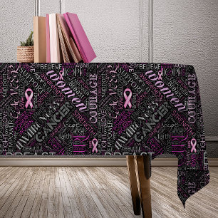 Breast Cancer Awareness Word Cloud ID261 Tablecloth