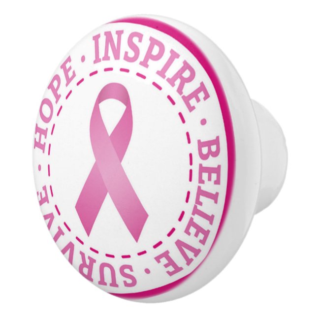 Breast Cancer Awearness Ceramic Knob (Right)