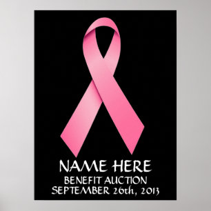 Breast Cancer Benefit Auction Ribbon Poster