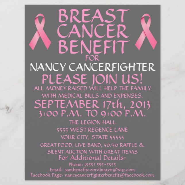 Breast Cancer Benefit Cartoon Flyer (Front)