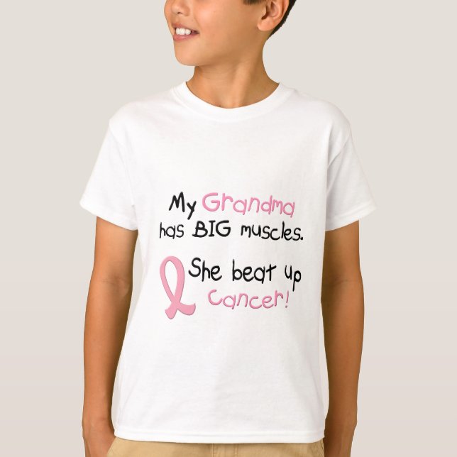 Breast Cancer BIG MUSCLES 1.1 Grandma T-Shirt (Front)
