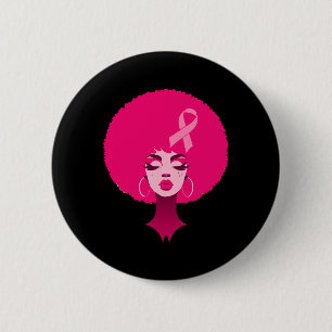 Breast Cancer Black African American Women Support 6 Cm Round Badge