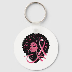 Breast Cancer Black African American Women Support Key Ring