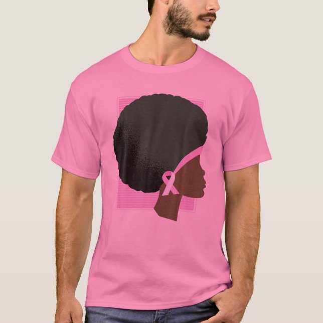 Breast Cancer Black African American Women Support T-Shirt (Front)