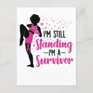 Breast cancer black woman warrior melanin survivor holiday postcard