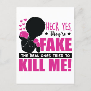 Breast cancer black woman warrior melanin survivor postcard