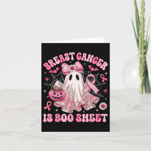 Breast Cancer Boo Ghost Halloween Floral Pink Ghos Card